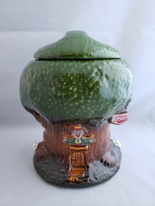 Vintage Ceramic Keebler Elf Tree House Cookie Jar