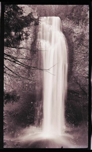 (1) Early 1900s Film Neg,  Alaska - ?,  Waterfall - 1