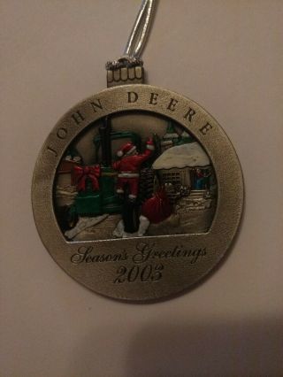 2003 John Deere Pewter Christmas Ornament 8