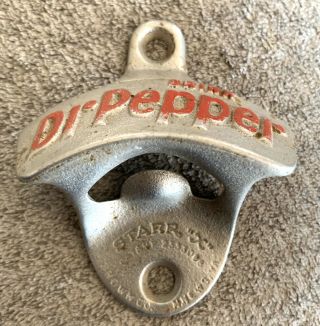 Vintage Dr.  Pepper Starr - X Cast Iron Bottle Opener - Pat 2333088