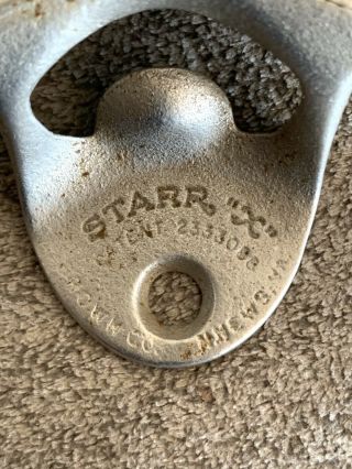Vintage Dr.  Pepper Starr - X Cast Iron Bottle Opener - Pat 2333088 2
