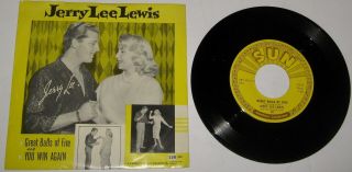 Jerry Lee Lewis Great Balls Of Fire 1957 Unplayed Sun 45 & Picture Sleeve