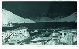 (1) EARLY 1900s FILM NEGATIVE,  LOOKS LIKE SKAGWAY,  ALASKA,  WATER/ICE SCENE 2