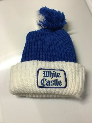 Vintage 1980’s White Castle Restaurant Blue And White Stocking Cap Old Stock