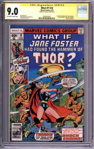 What If? 10,  Cgc 9.  0 Ss Signed By Don Glut,  1st Appearance Jane Foster As Thor