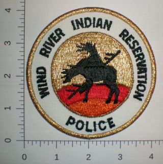 Wy Wyoming Wind River Indian Tribe Reservation Tribal Police Vintage Patch Gold