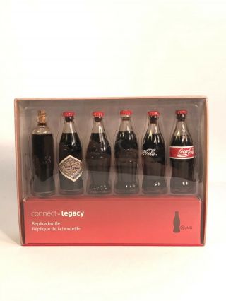 Evolution Of The Contour Coca Cola Bottle Set Of 6 Miniature Vintage Bottles Nip