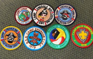 7 Camp Bsa Patches Emerald Bay Catalina Camp Emerson Billy Gibbons Buffalo Trail