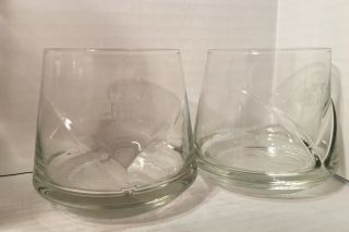 The Macallan Scotch Whisky Pair (2) Rocks Glasses Etched Building 1824