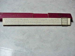 Vintage Frederick Post 1447 Bamboo Slide Rule Ruler,  Case Made In Japan