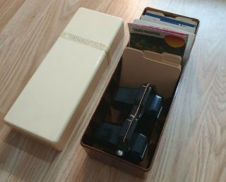 Vintage Viewmaster Reel Storage Box,  Viewmaster Viewer And 18 Reels