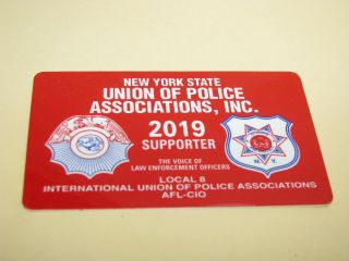 Nypd Collectible York State Police Department Union Card 2019 Supporter