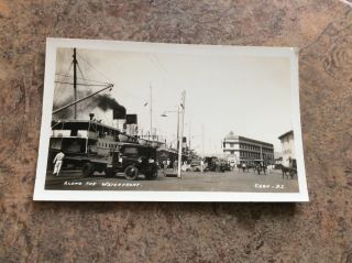 Along The Waterfront.  Cebu,  Phillipines,  Hotel,  Boats Etc,  Early Real Photo P/card