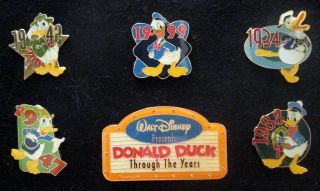 Disney Pin - Donald Duck Through The Years - 6 Pin Set - Le 1934