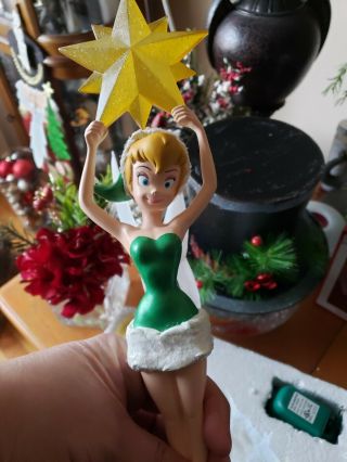 Tinkerbell Fiber Optic Light Up Christmas Tree Topper Disney Store Exclusive