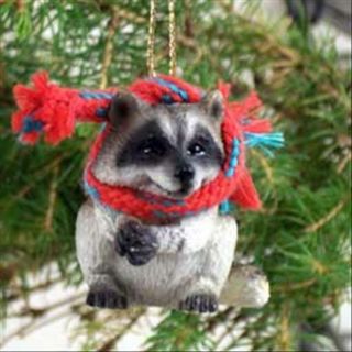 Raccoon With Scarf Tiny One Miniature Small Christmas Ornament