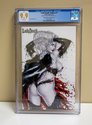 Lady Death: Gallery 1 Kickstarter Naughty Splash Backside Edition Cgc 9.  9
