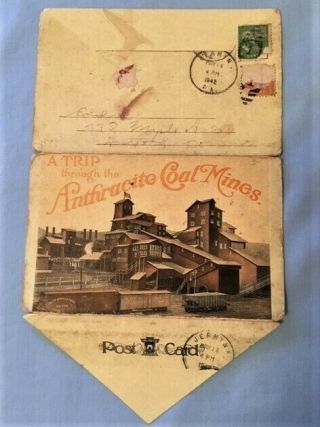 Vintage Anthracite Coal Mines Folder,  22 Photos,  Oil Wicks,  Mules,  Boys,  Mining
