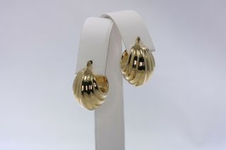 Vintage 14k Yellow Polished Gold Hoop Earrings