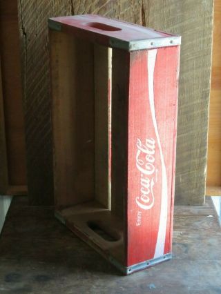 Red Wooden Coca - Cola Coke Soda Wood Crate Caddy Box Shadow Box