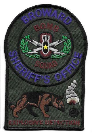 Broward County Florida Fl Police Sheriff Patch K9 Canine Unit Dog Bomb Squad Ied