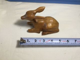 Hand Carved Wooden Bambi,  Deer Fawn Figurine Myrtle Wood Chalet