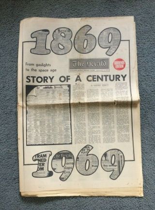 Vintage Souvenir Centenary Edition Of The Herald 1969