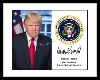 President Donald Trump 11x14 Signed Photo Print Presidential Seal Autographed