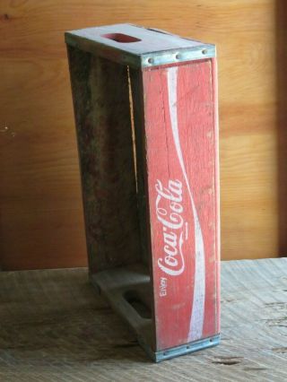 1977 Chattanooga Red Wooden Coca - Cola Coke Soda Wood Crate Caddy Box Shadow Box