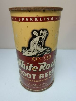 White Rock Root Beer Pre Zip Flat Top Soda Pop Can Denver,  Colorado