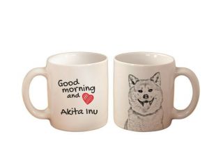 Akita Inu Good Morning And Love Dog Ceramic Mug Graphics Us