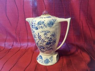 Vintage Electric Porcelain Percolator Coffee Pot White With Blue Floral