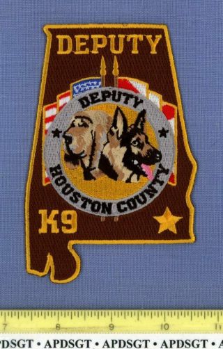 Houston County Sheriff K - 9 Alabama Police Patch State Shape K9 Dog Canine