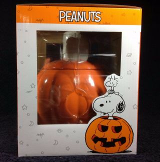Peanuts Snoopy Halloween Pumpkin Covered Ceramic Candy Dish by Galerie NIB 3