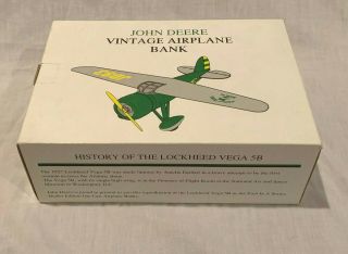 John Deere Vintage Diecast Airplane Bank,  Lockheed Vega 5B 2