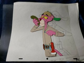 Pink Panther Production Animation Cel & Production Drawing Sketch