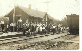 Palmyra Illinois Rppc Real Photo Depot Station Chi. ,  Peoria & St.  Louis Railroad
