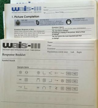 Wais - Iii Record Forms And Response Booklets