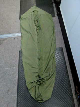 Us Military Vietnam Era M - 1945 Sleeping Bag Bivy Cover Case Od Green Cotton Vgc