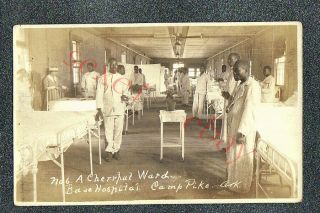 Camp Pike Arkansas Hospital Black Patients - Circa 1920 Rppc Photo Grade 4