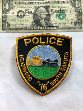 Deadwood South Dakota Police Patch Un - Sewn In Great Shape