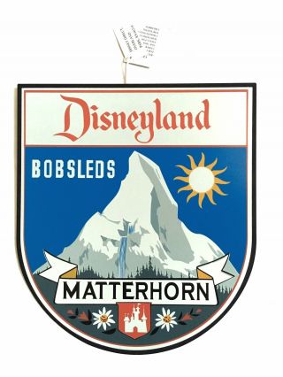 Rare Disney Fantasyland Tin Sign Matterhorn Bobsleds Limited Ed 50th Annoversary