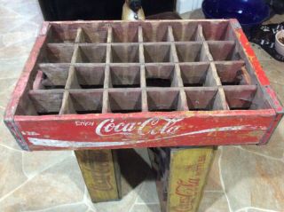 Vintage 1969 Coca Cola Red Crate Coke Wood Box Pop 24 Wooden Dividers