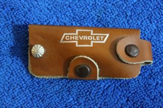 Brown Leather Chevrolet Key Case Key Chain Accessory Camaro Impala Vette Truck