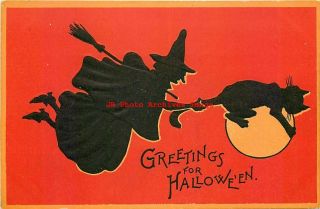 Halloween,  Gabriel No 122 - 3,  Witch Holding Black Cat By The Tail