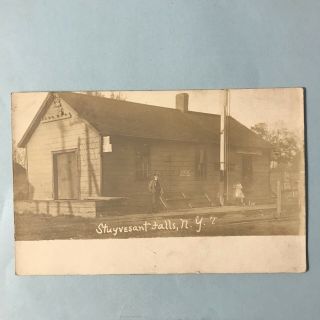Stuyvesant Falls York Ny Real Photo Postcard 1901 - 20 Railroad Train Depot
