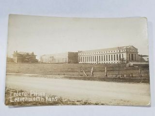 Early 1900s Rppc Leavenworth Federal Prison Kansas Real Photo