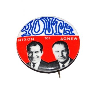 1968 Richard Nixon Agnew Campaign Pin Pinback Button Political Presidential