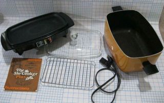Vintage 1970s West Bend The Slo - Cooker Plus Electric Slow Crock Pot - 100 Set