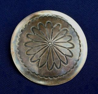 Navajo Arts & Crafts Guild Sterling Stamped Domed Handmade Vintage Pin Estate